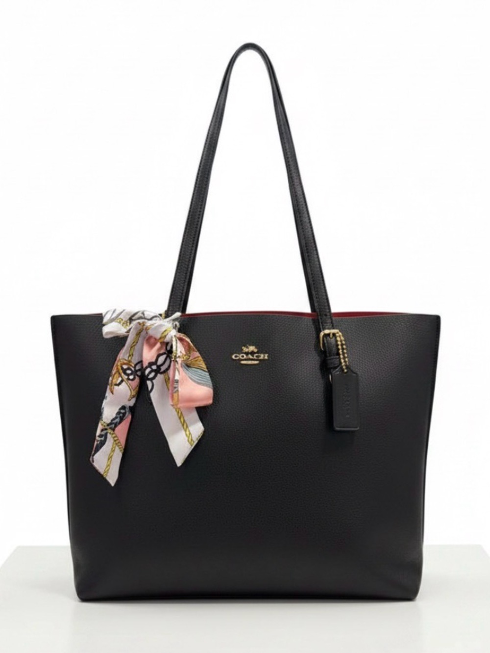 Coach Mollie Large Black Leather Tote Shoulder Bag  (Style 1671)